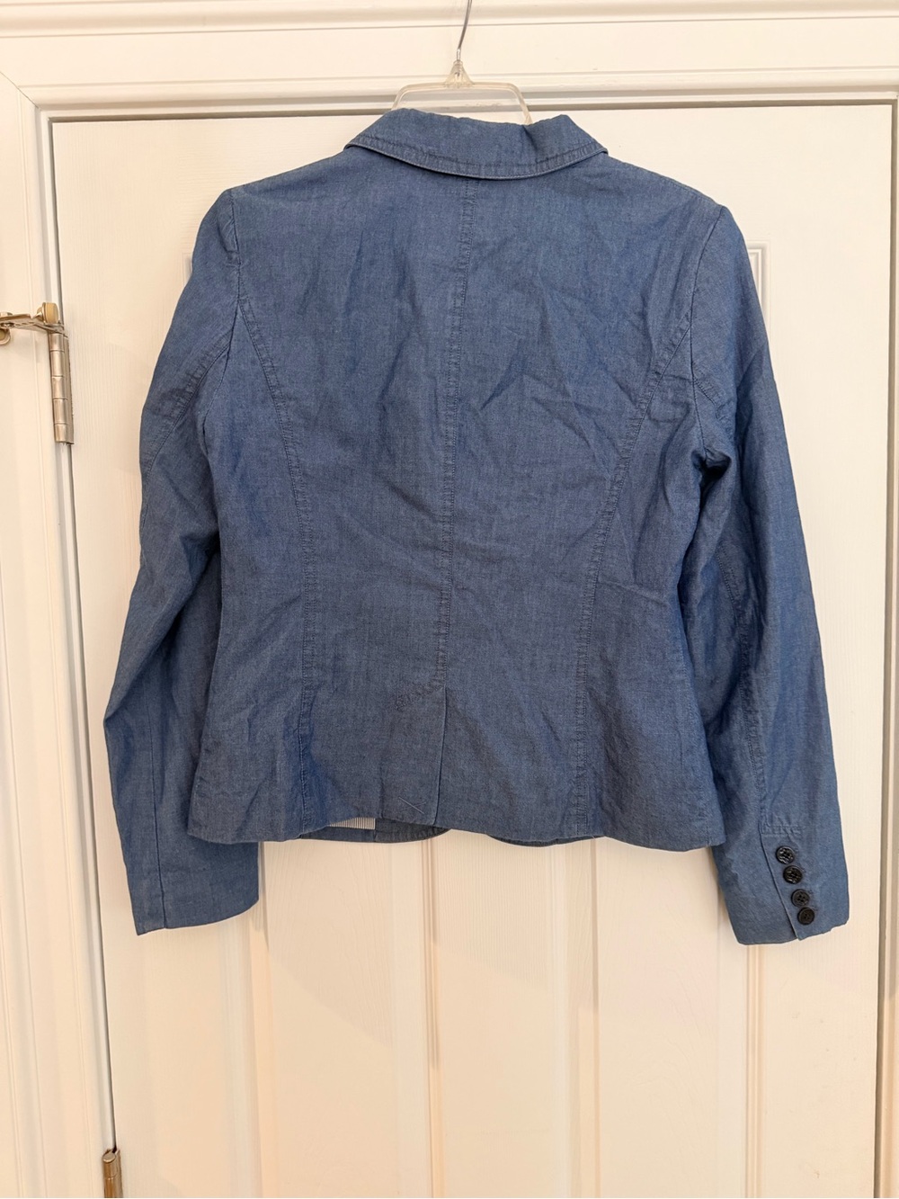 Ladies Size Small "Dalia Collection" Light Blue Denim-Style Tailored Blazer GUC - Picture 6 of 7